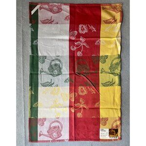 Mango Home Cotton Woven Jacquard Dish Towel NWT 28x18 Cherries Butterflies Gift